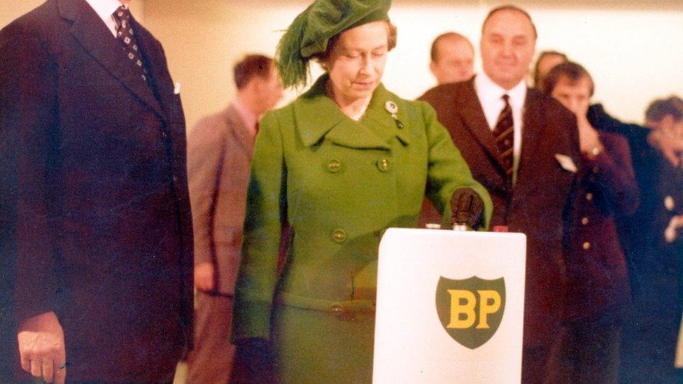 Queen presses BP button