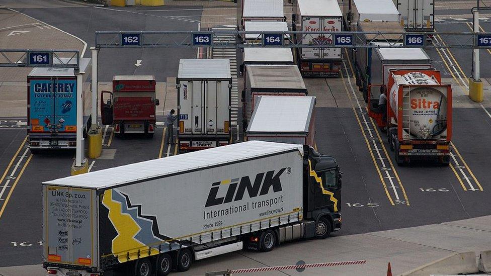 Lorries at Calais