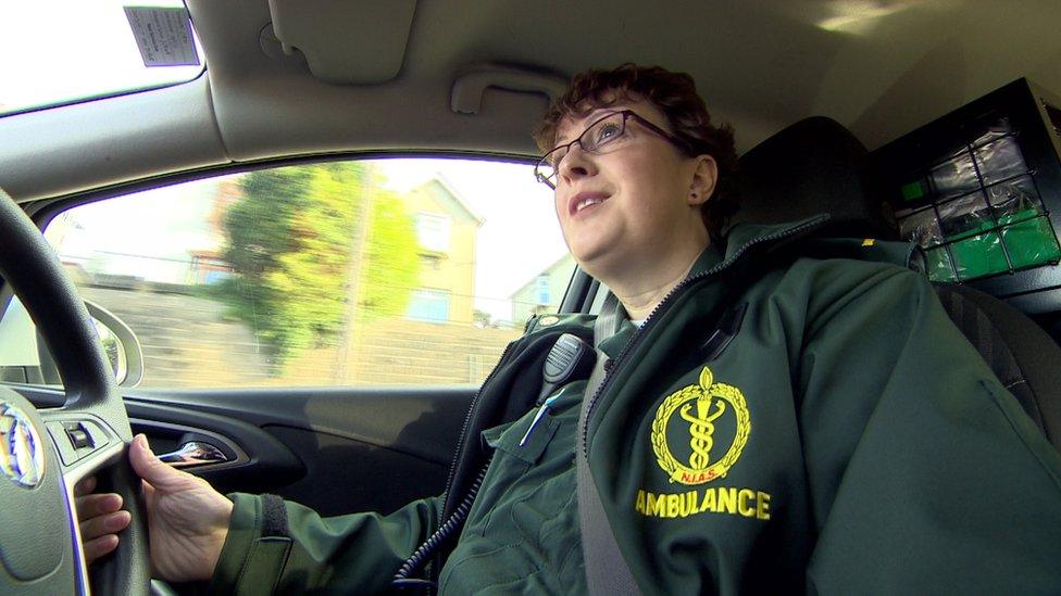 Jacqueline O'Neill working solo in a rapid response vehicle in Belfast