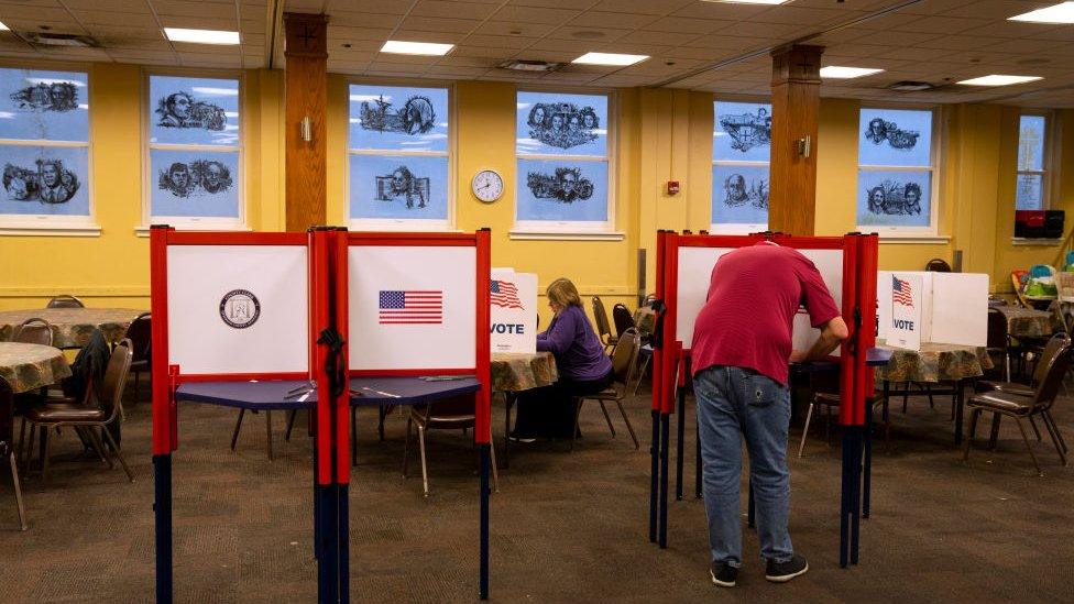 A polling station at Highland Baptist Church in Louisville, Kentucky