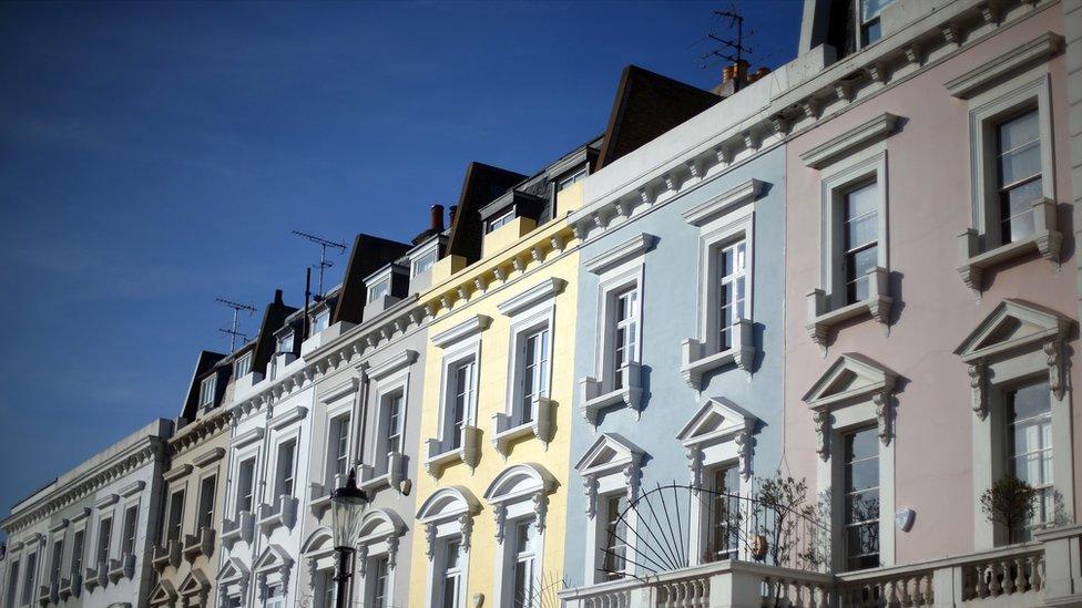 Houses are seen on January 23, 2015 in an affluent area of west London, England