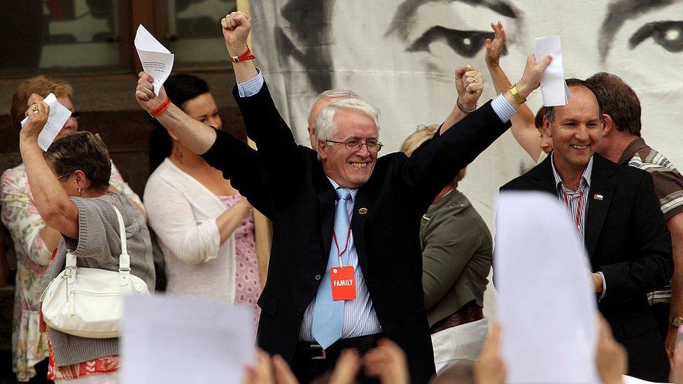 Relatives of the Bloody Sunday victims react to the Saville Report, which stated that all victims were innocent