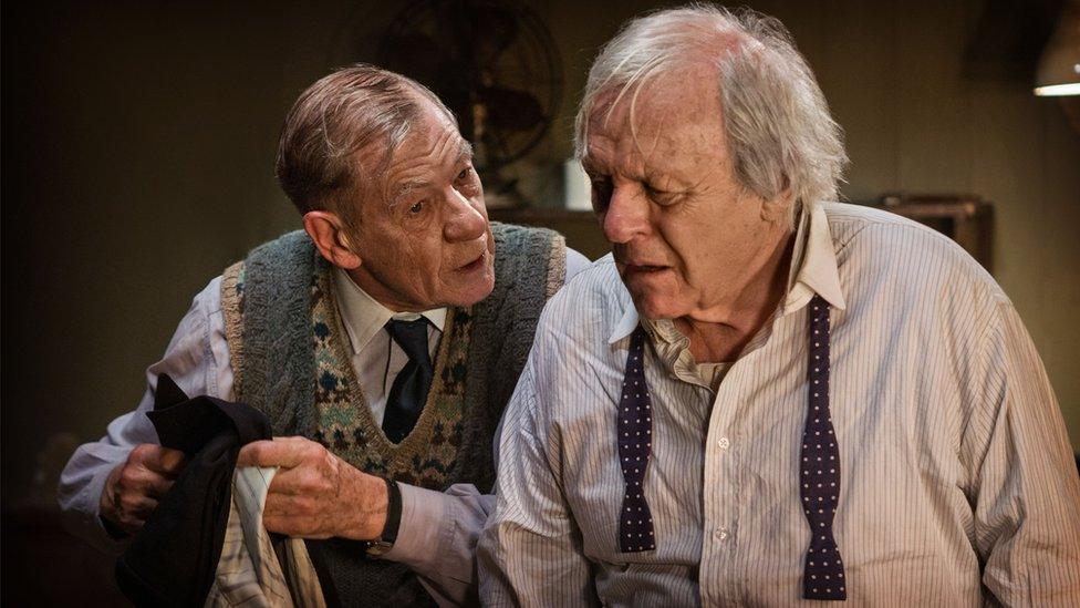 Sir Ian McKellen and Sir Anthony Hopkins in The Dresser