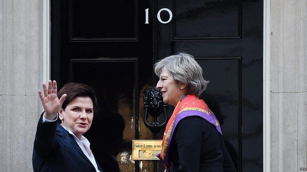 Theresa May and Beata Szydlo