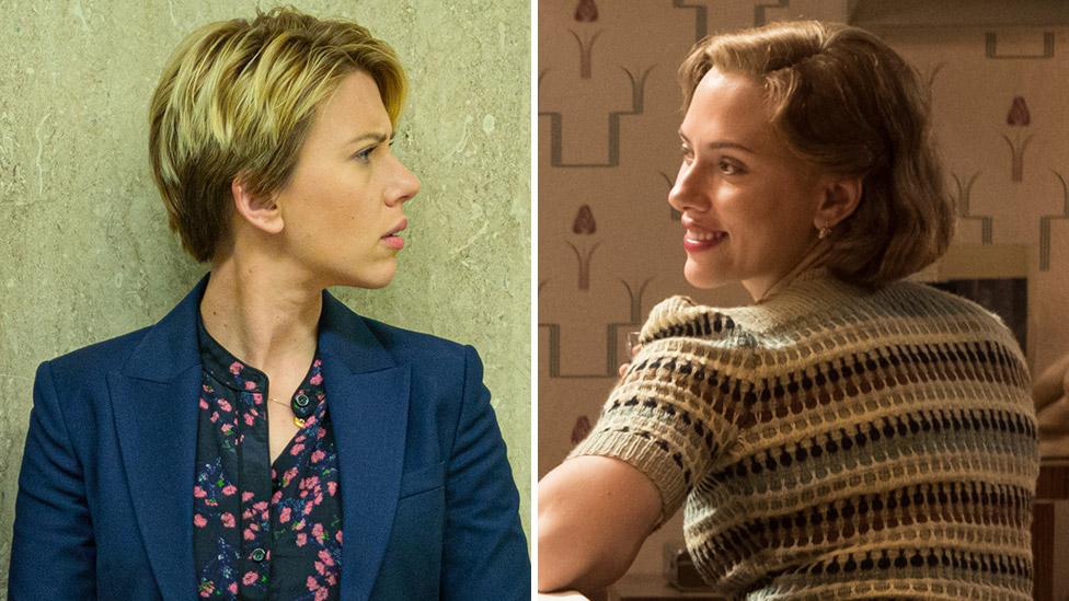 Scarlett Johansson in Marriage Story (left) and Jojo Rabbit