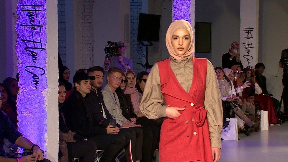 Model at Modest Fashion catwalk show