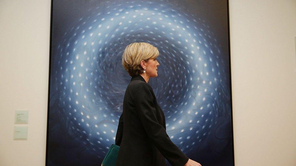 Julie Bishop making an entry on her own