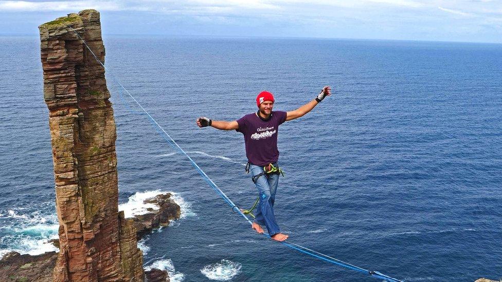 Alexander Schulz on high wire