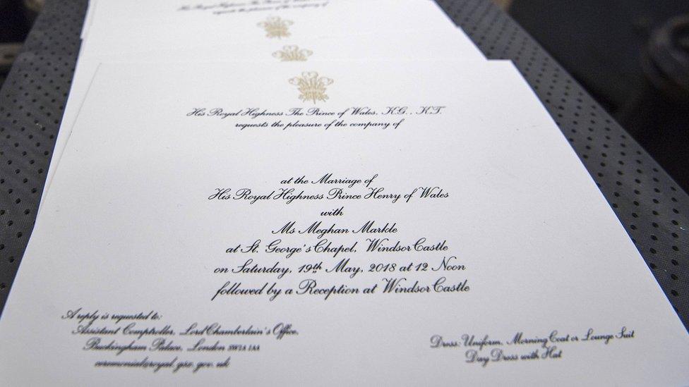 Prince Harry and Meghan Markle's wedding invitations