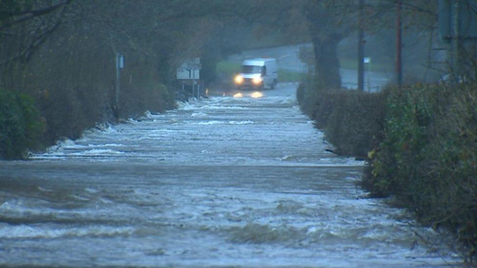 flooded road