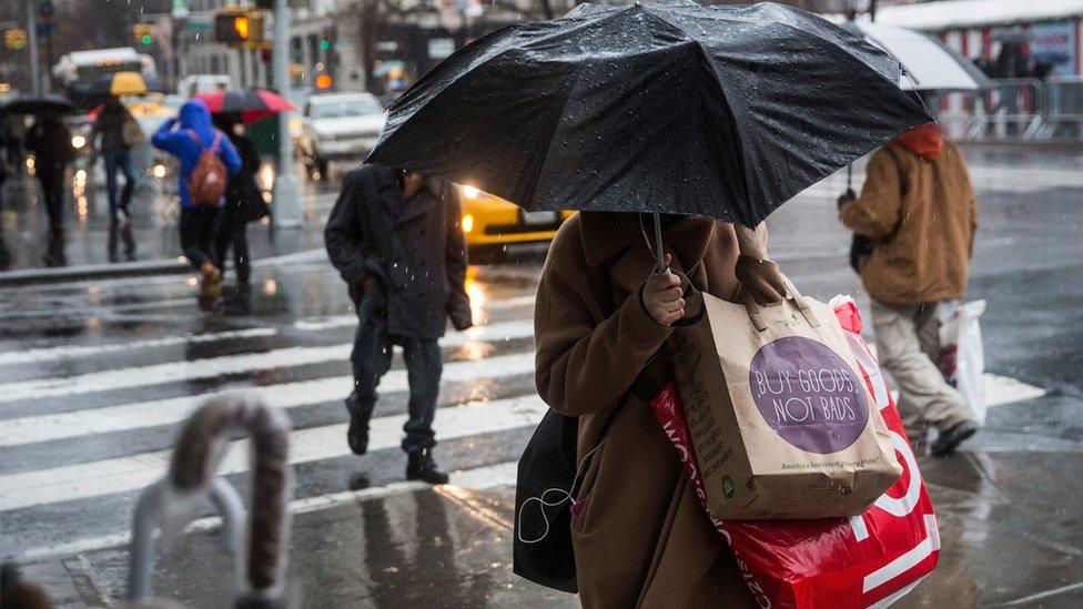 Shoppers in New York