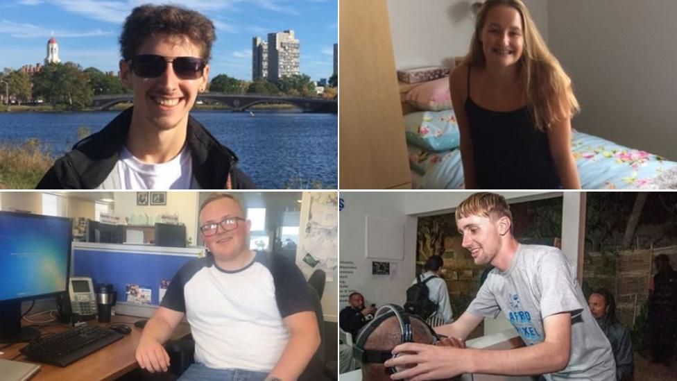 Four A-level students from 2017 who have had different experiences in the year since