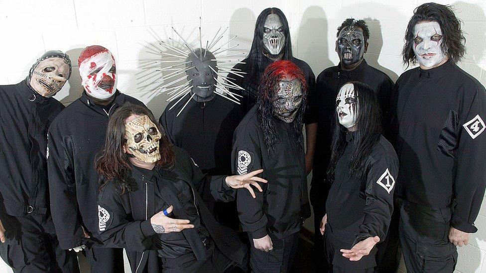 Photograph of Slipknot around year 2000