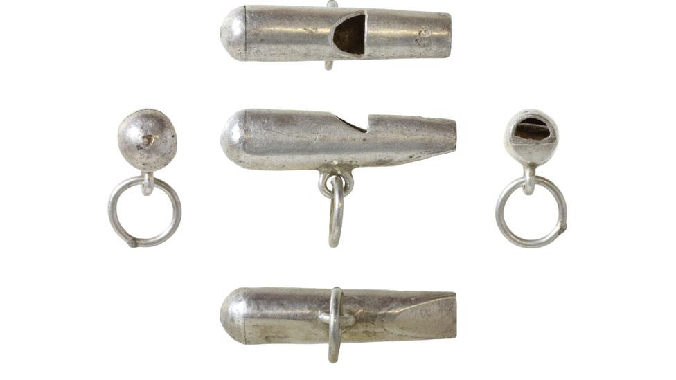 17th Century silver hawking whistle