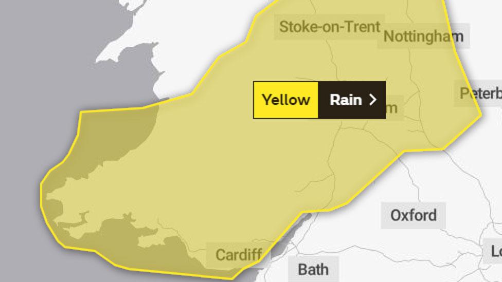 Weather warning map