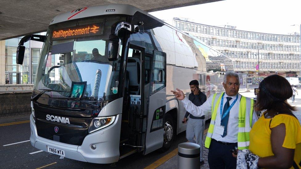 Replacement bus service at New Street