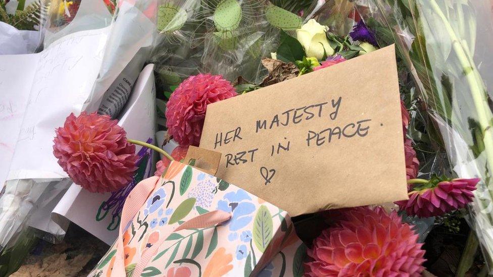 Cards left outside Highgrove House in Gloucestershire