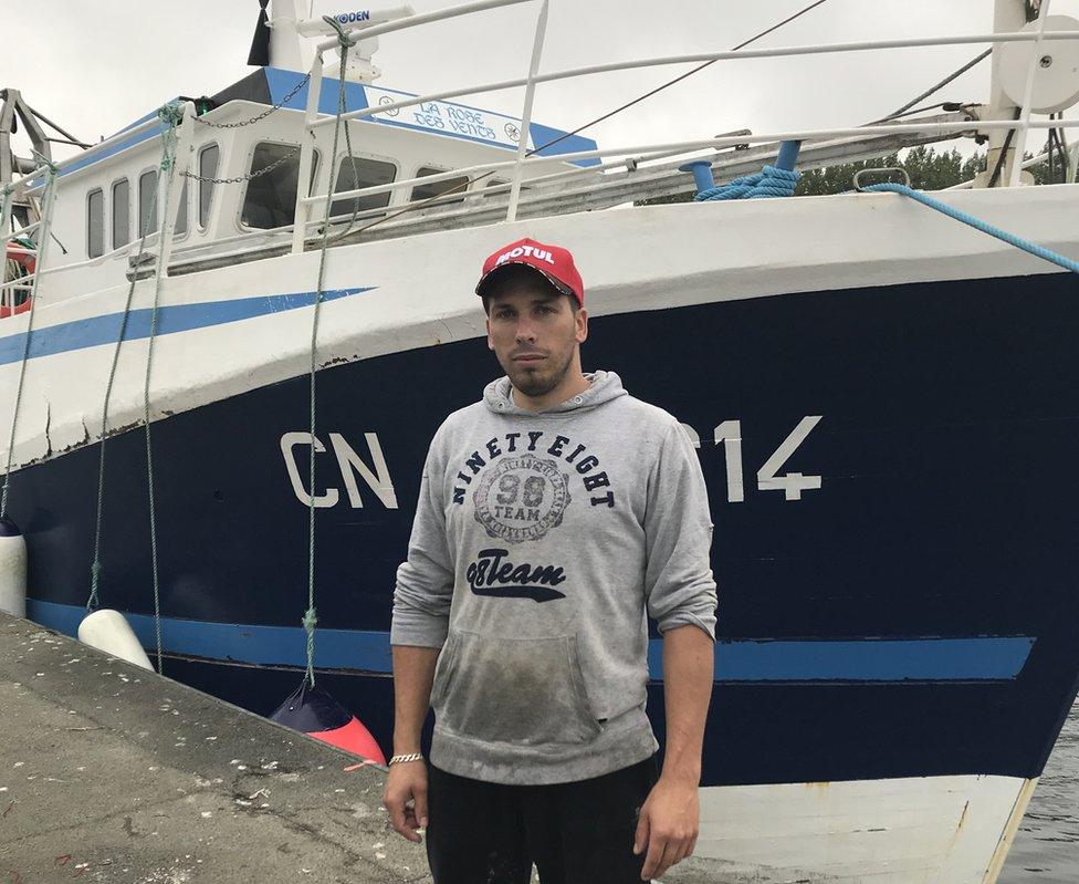 Anthony Quesnel pictured by his boat, La Rose Des Vents