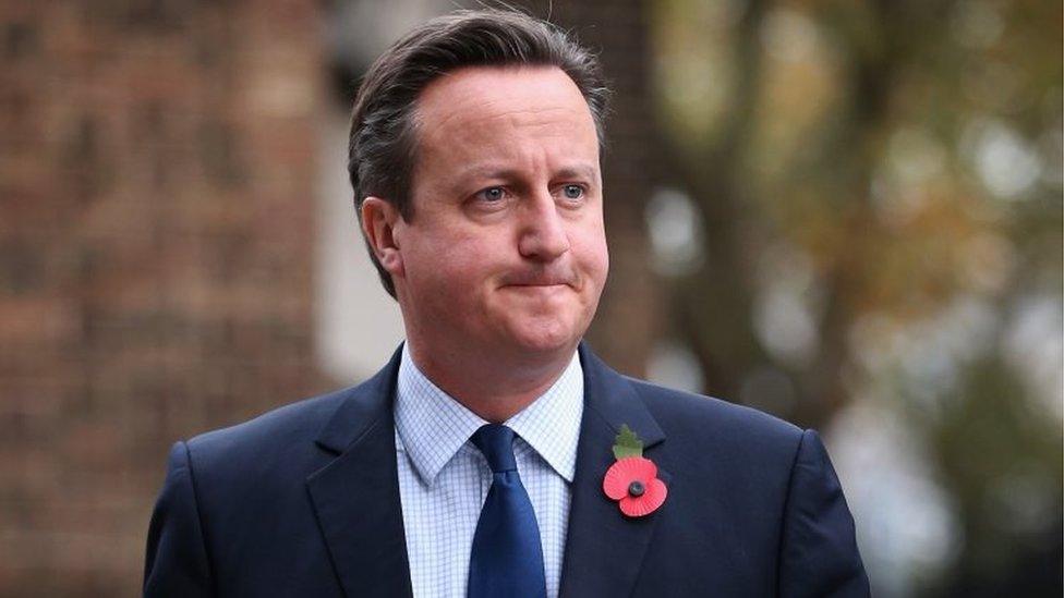 David Cameron arriving at memorial service