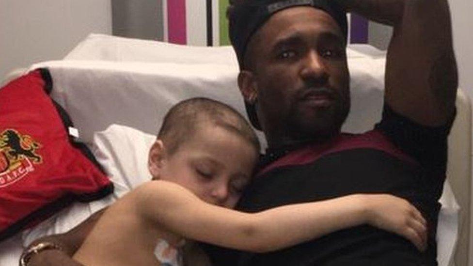 Bradley Lowery and Jermain Defoe