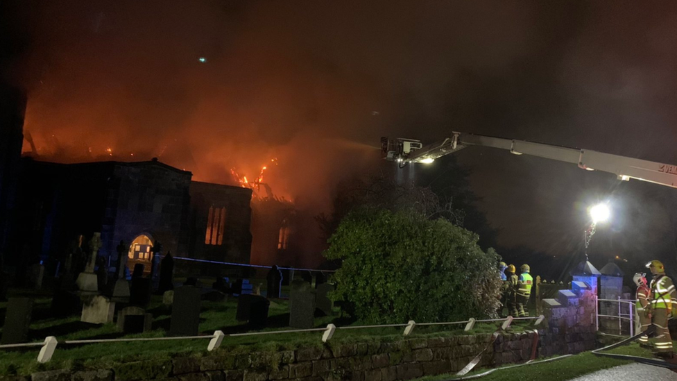 Burning church