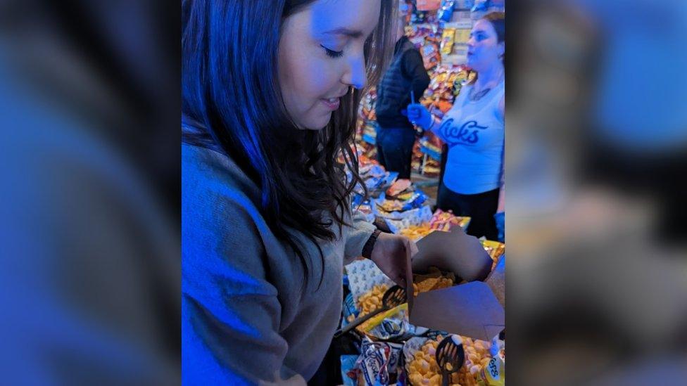 Charis at a crisp party