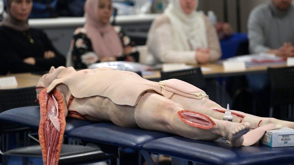 Surgical dummy used as part of the David Nott Foundation war zone surgeon course