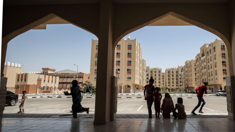 A picture shows a view of the Qatar-funded construction project "Hamad City" on June 9, 2017 in Khan Yunis in the southern Gaza Strip.