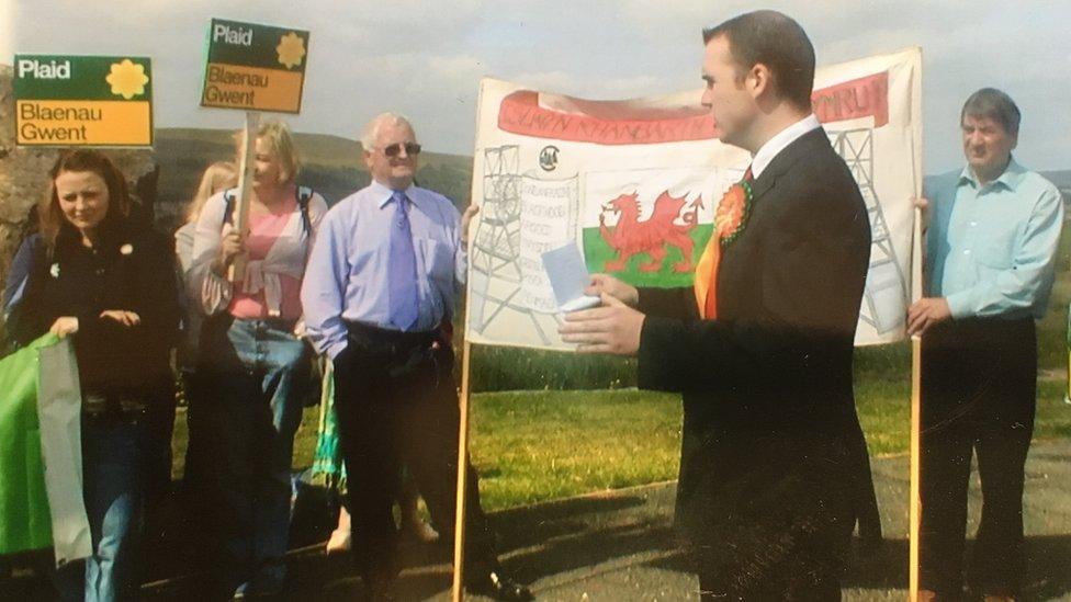 Steffan Lewis campaigning in the 2006 Blaenau Gwent by-election