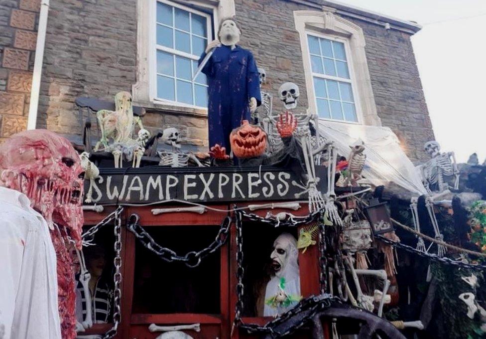 A Halloween display