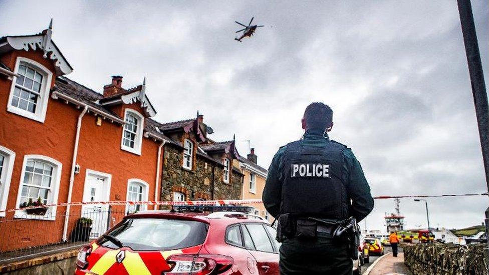 The rescue scene at Strangford harbour