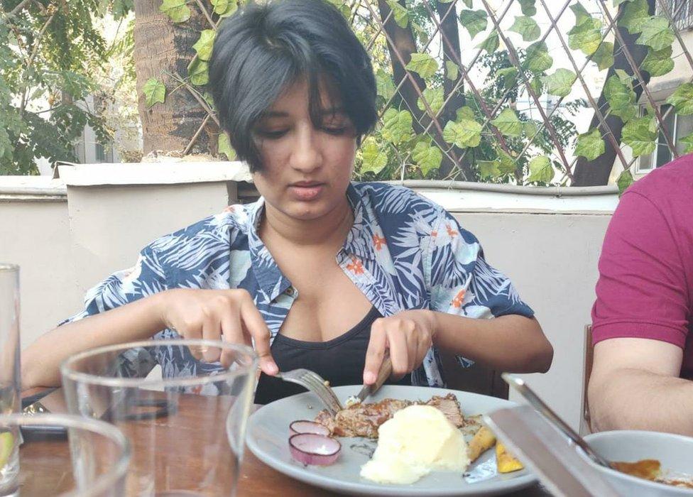 Nicole Ruth Ellis at a restaurant in Mumbai