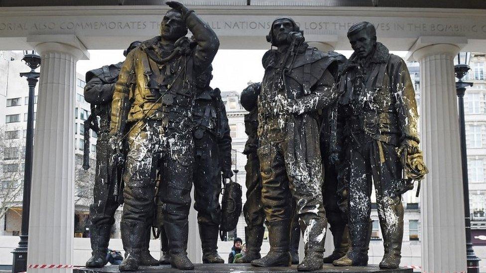 A general view of the the Bomber Command Memorial in Green Park