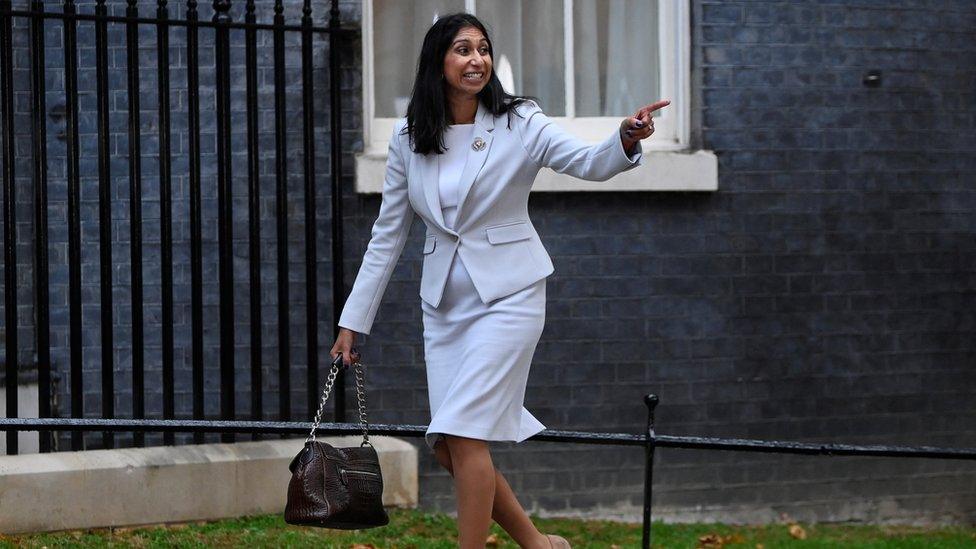 Suella Braverman outside No 10