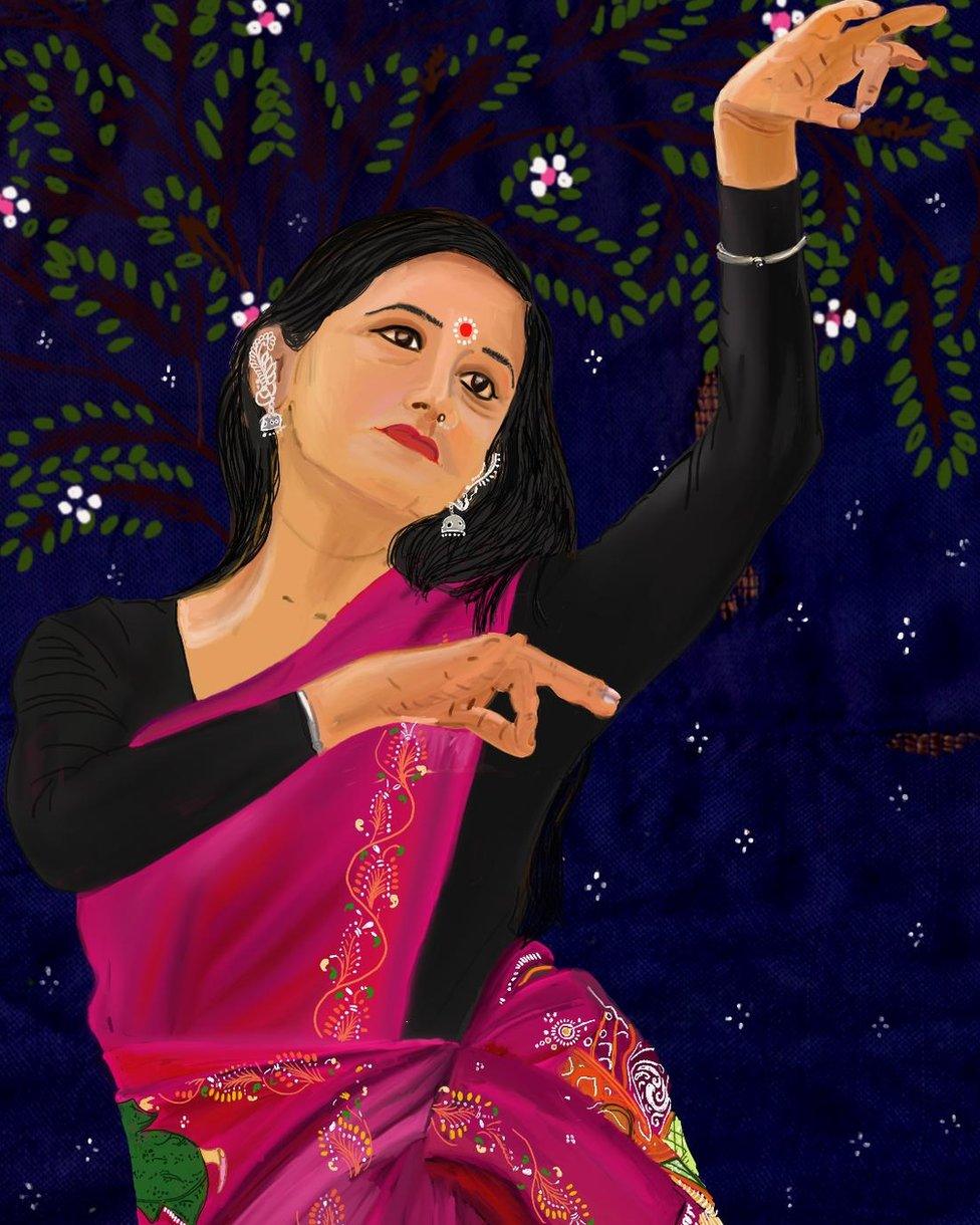 The painting of a dancer