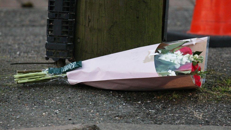 Flowers at the murder scene