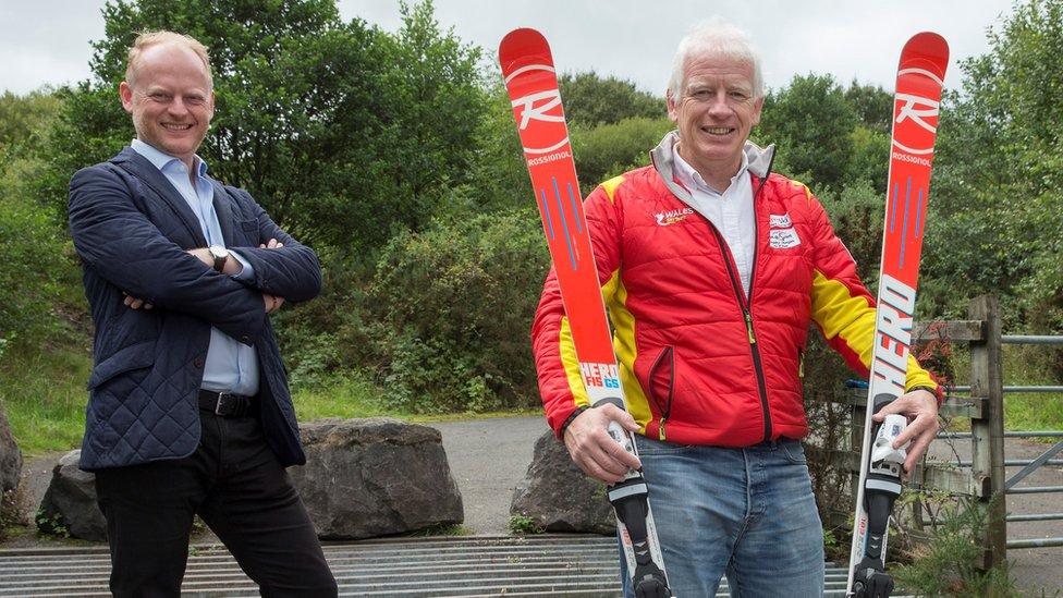 Leigh Large and Robin Kellen at the entrance to Rhydycar west