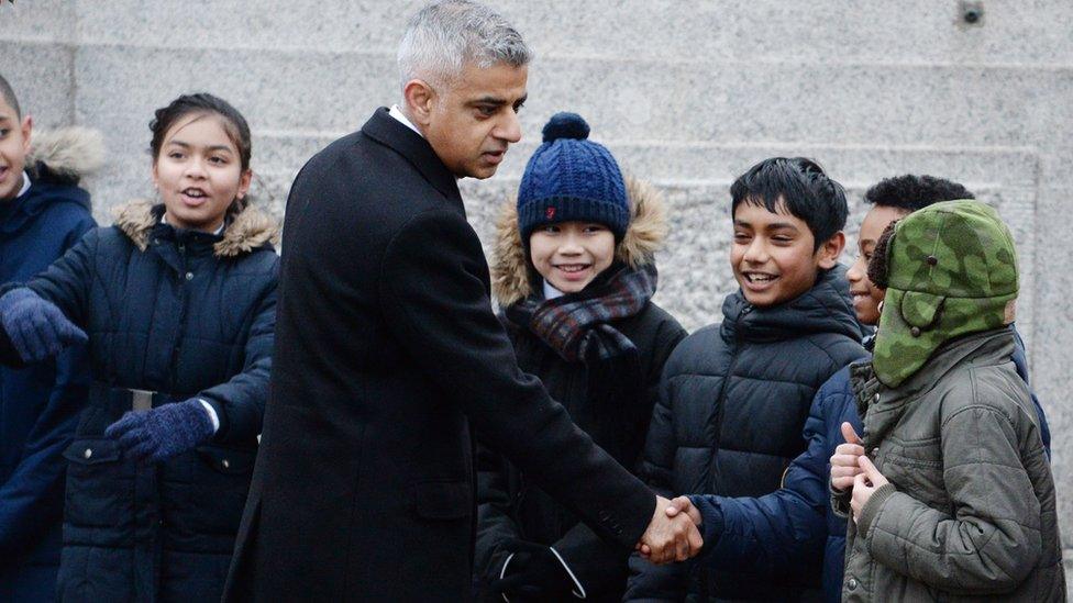 Sadiq Khan meets children