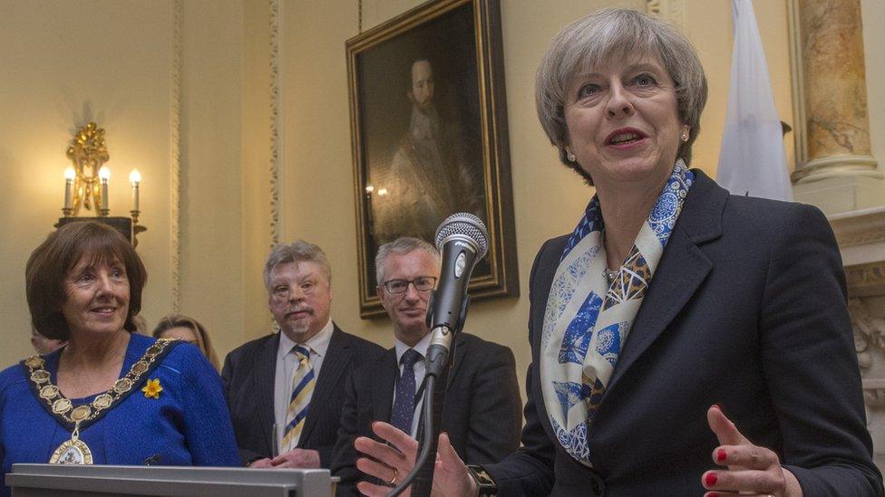 Theresa May at Downing Street reception