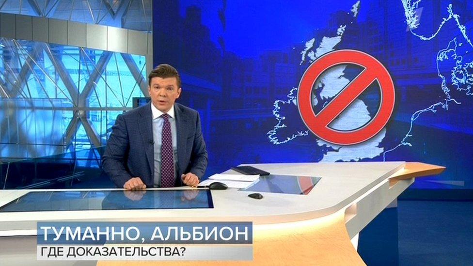 A screenshot shows Russian Channel One presenter Kirill Kleimenov