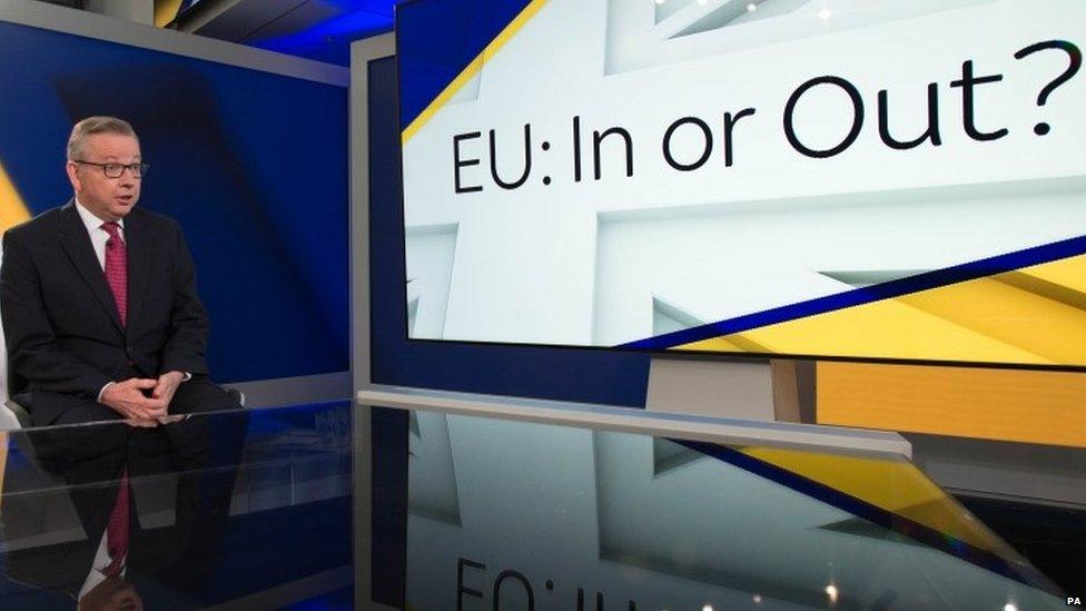 Michael Gove in the Sky News EU referendum special