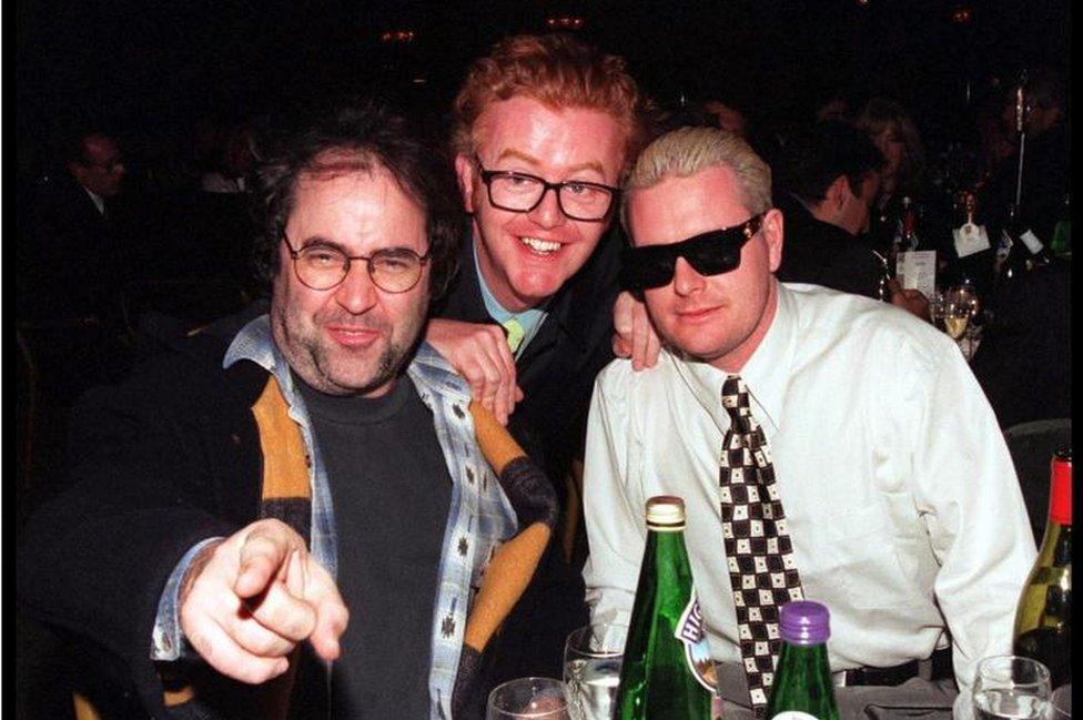 Danny Baker and Chris Evans with Gazza