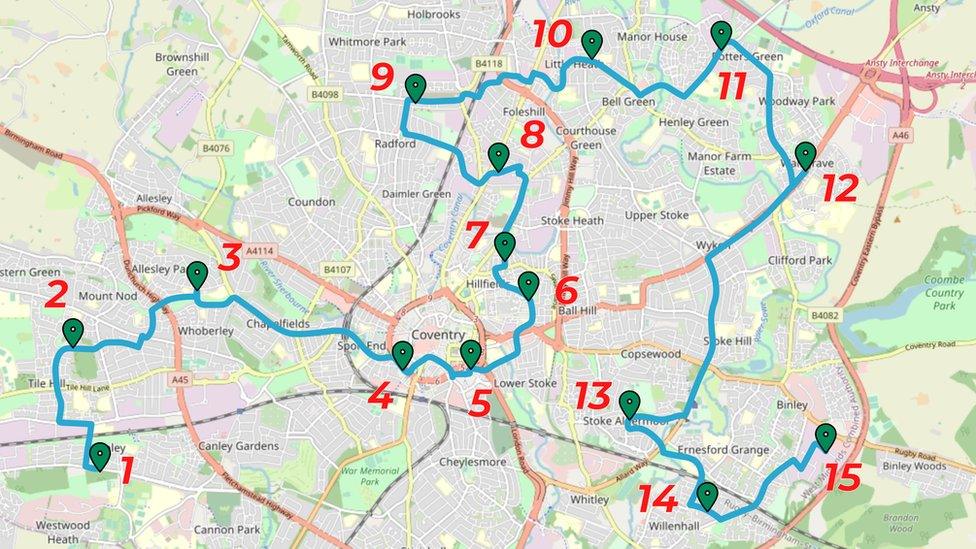 Map of the route