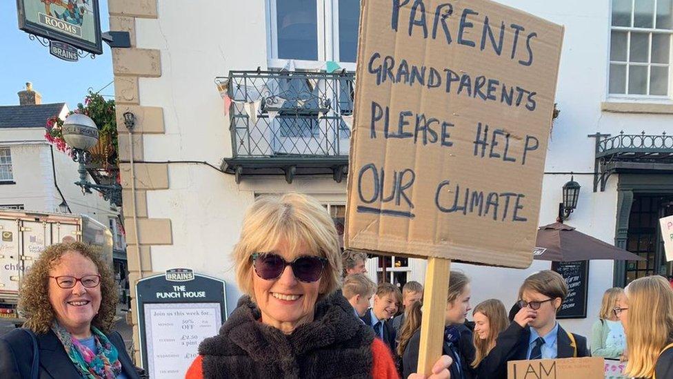 Protesters demonstrating in Monmouth