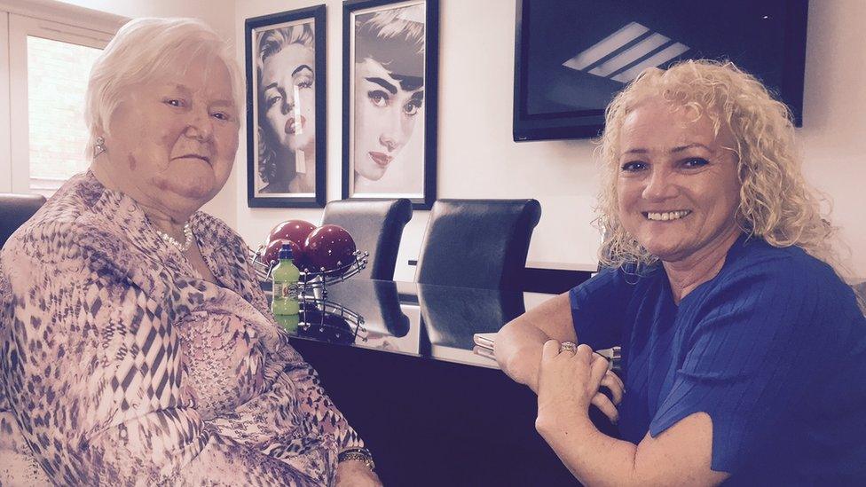 Northern Ireland thalidomide survivor Kim Fenton and her mum Agnes Lattimer