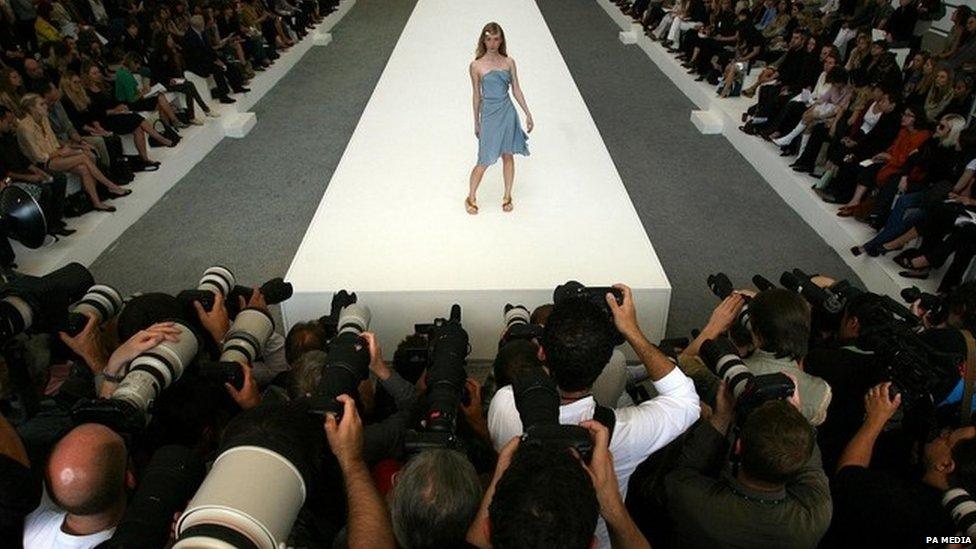 Model on a catwalk