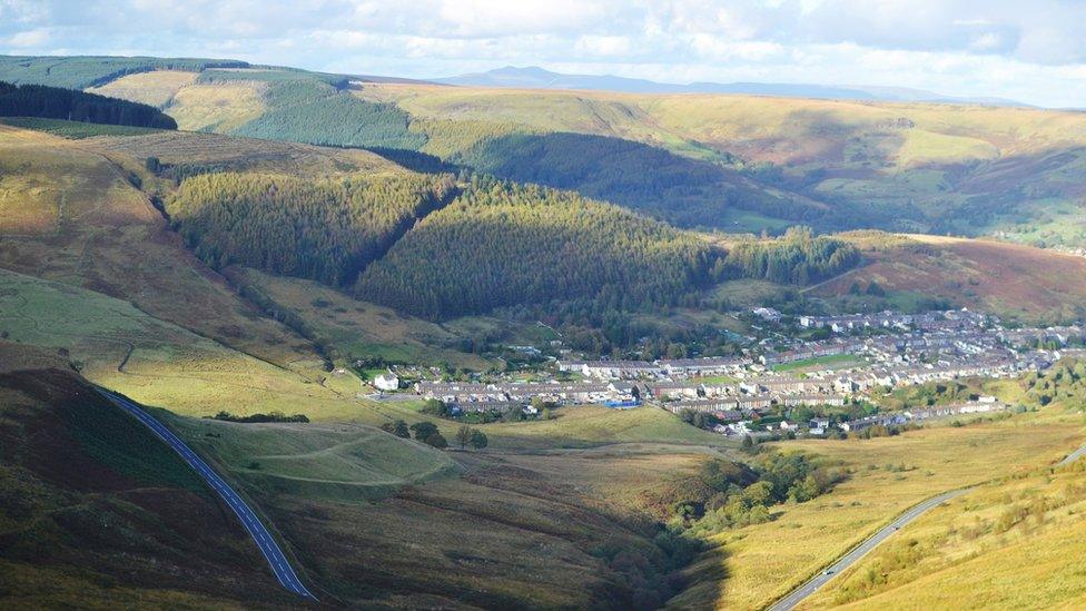 The view from Bwlch mountain road