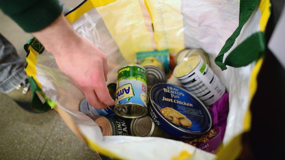 Bag of food at food bank