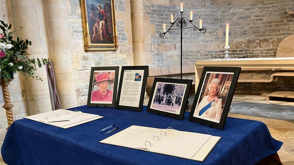 Book of condolences in Tewkesbury Abbey