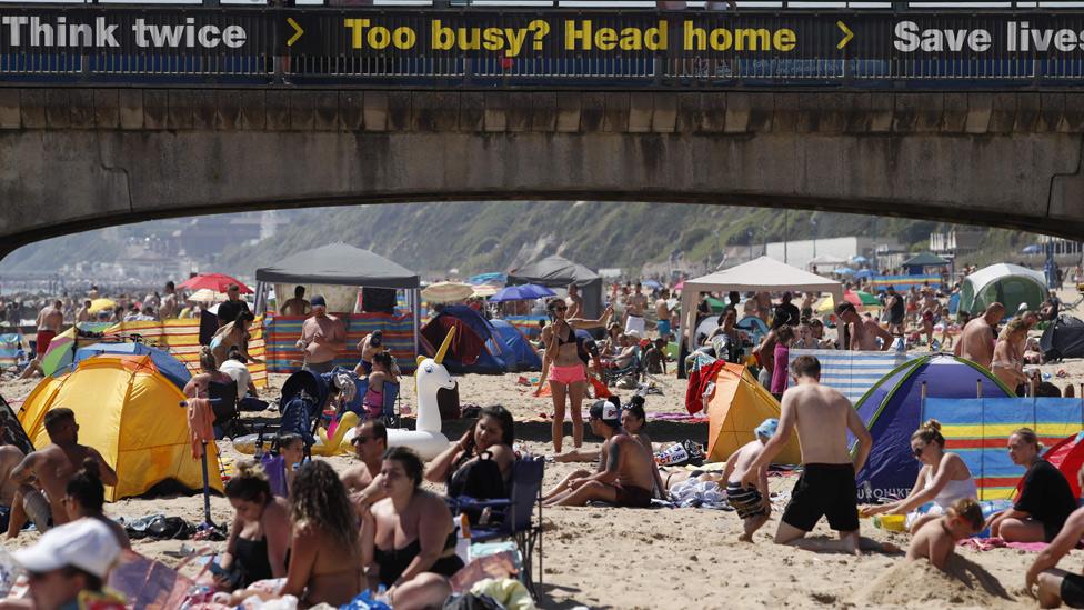 Boscombe beach in Bournemouth